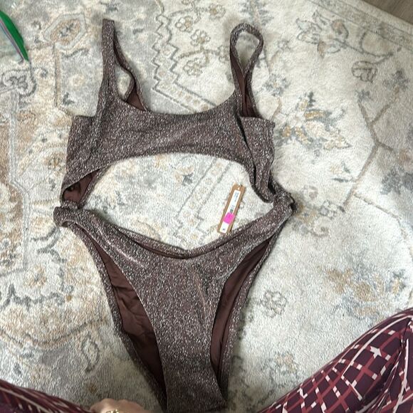 NWT ~ SKIMS ~ Glitter Swim Monokini One Piece - Picture 11 of 11